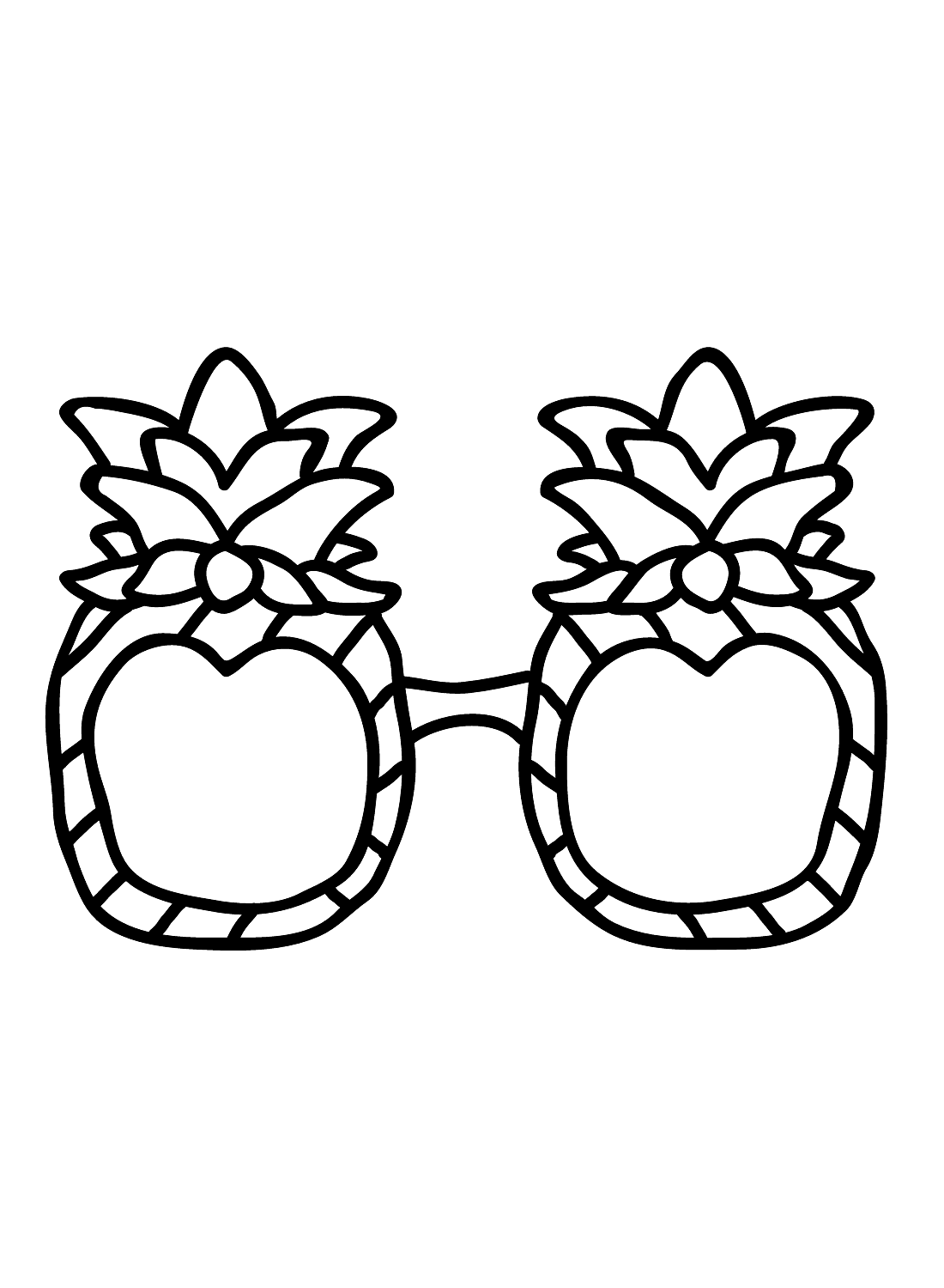 Pineapple Shaped Sunglasses Coloring Page