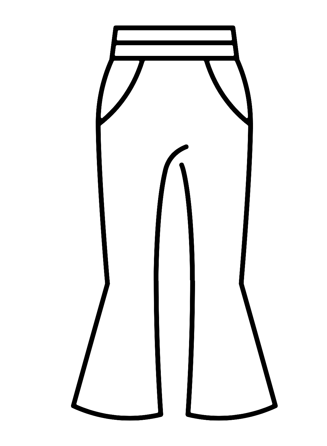 Plain Flare Pants Coloring Page