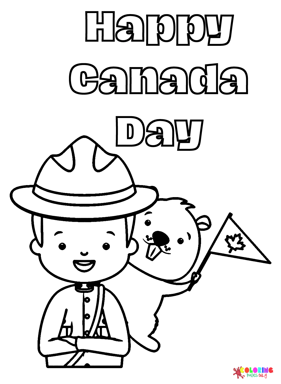 الشرطة مع بيفر يوم كندا سعيد من يوم كندا
