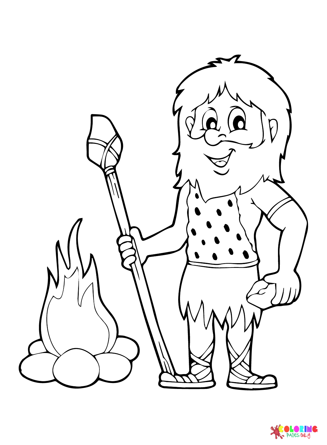 Prehistory Free Coloring Page