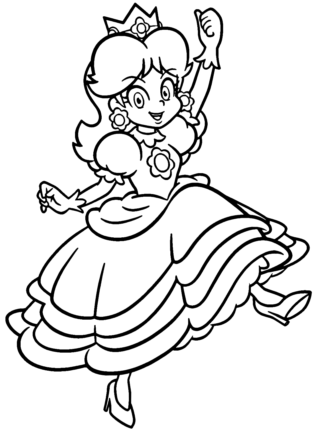 Princess Daisy Dancing Coloring Page