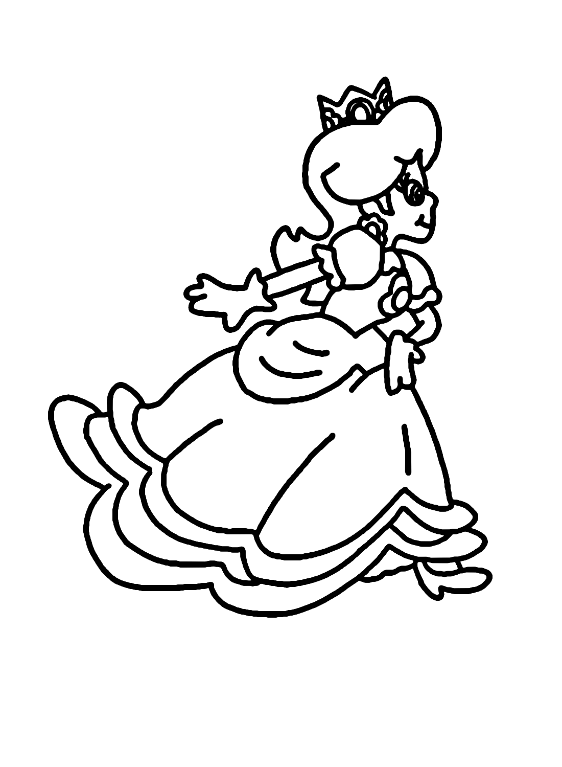 Princess Daisy Running Coloring Page