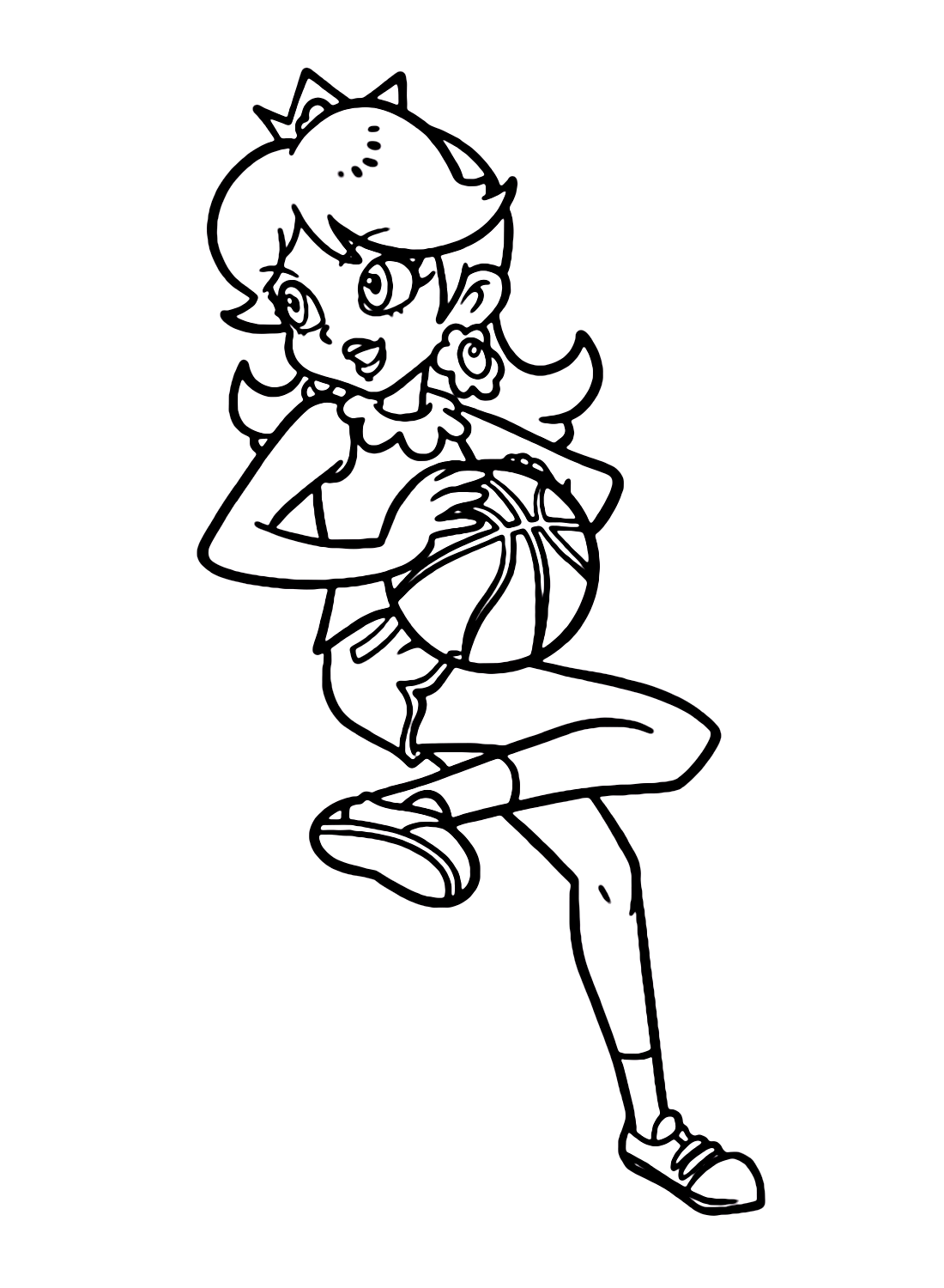 Princess Daisy with Ball Coloring Page