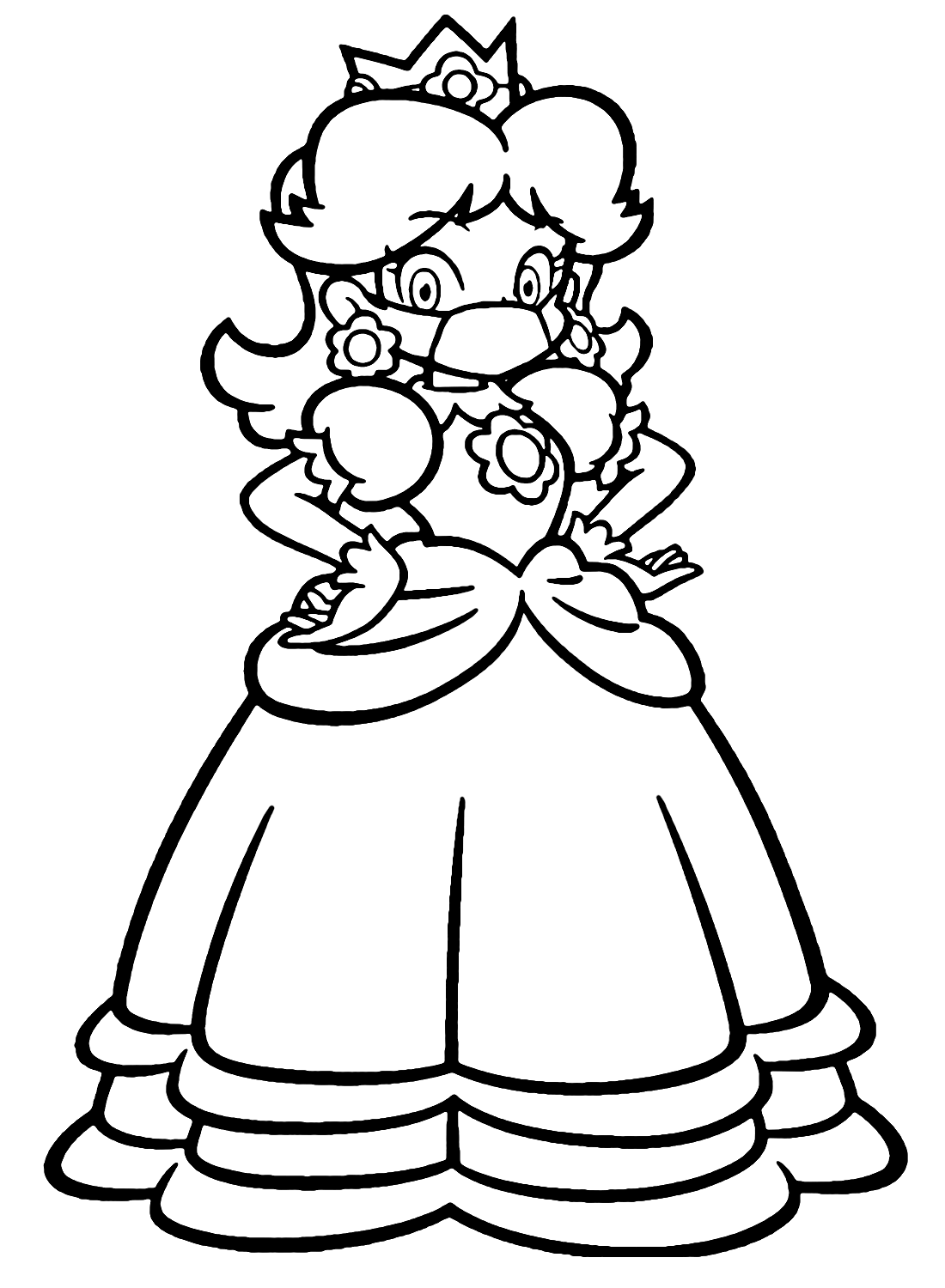 Princess Daisy with Mask Coloring Page