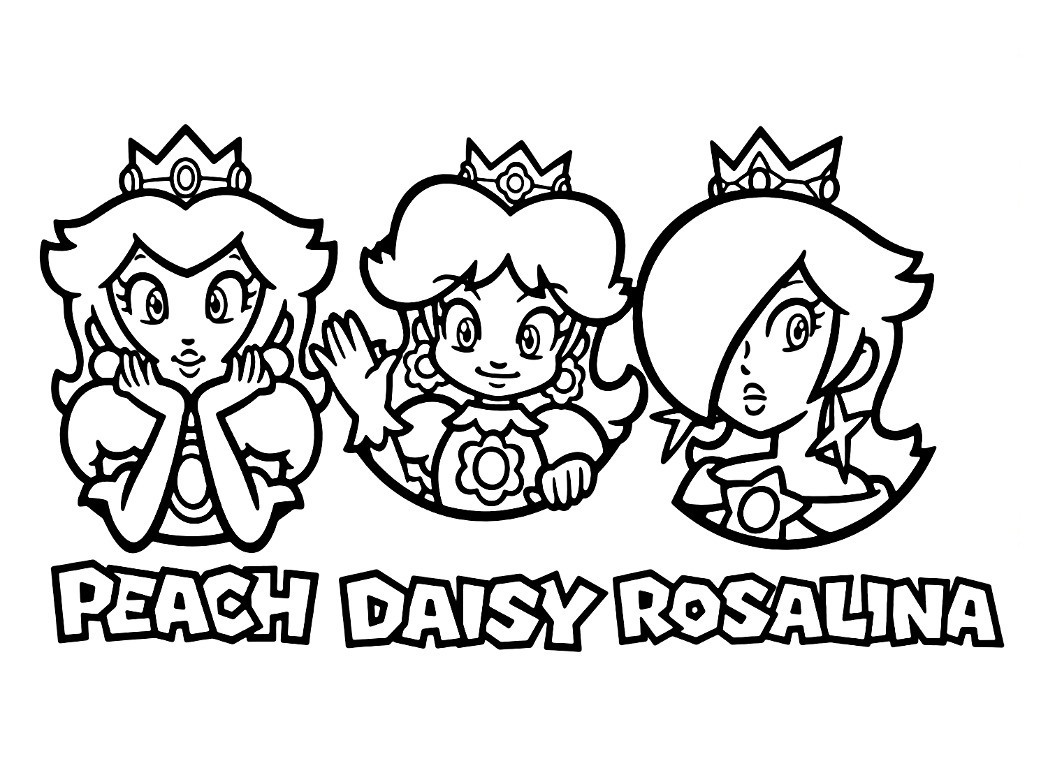Prinses Peach, Daisy, Rosalina van Prinses Daisy