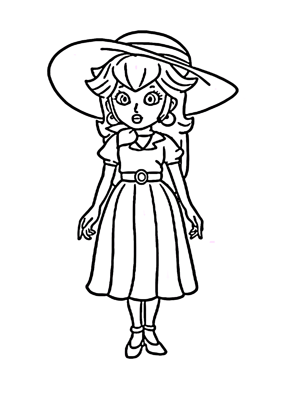 Princess Peach in Summer Dress Coloring Page