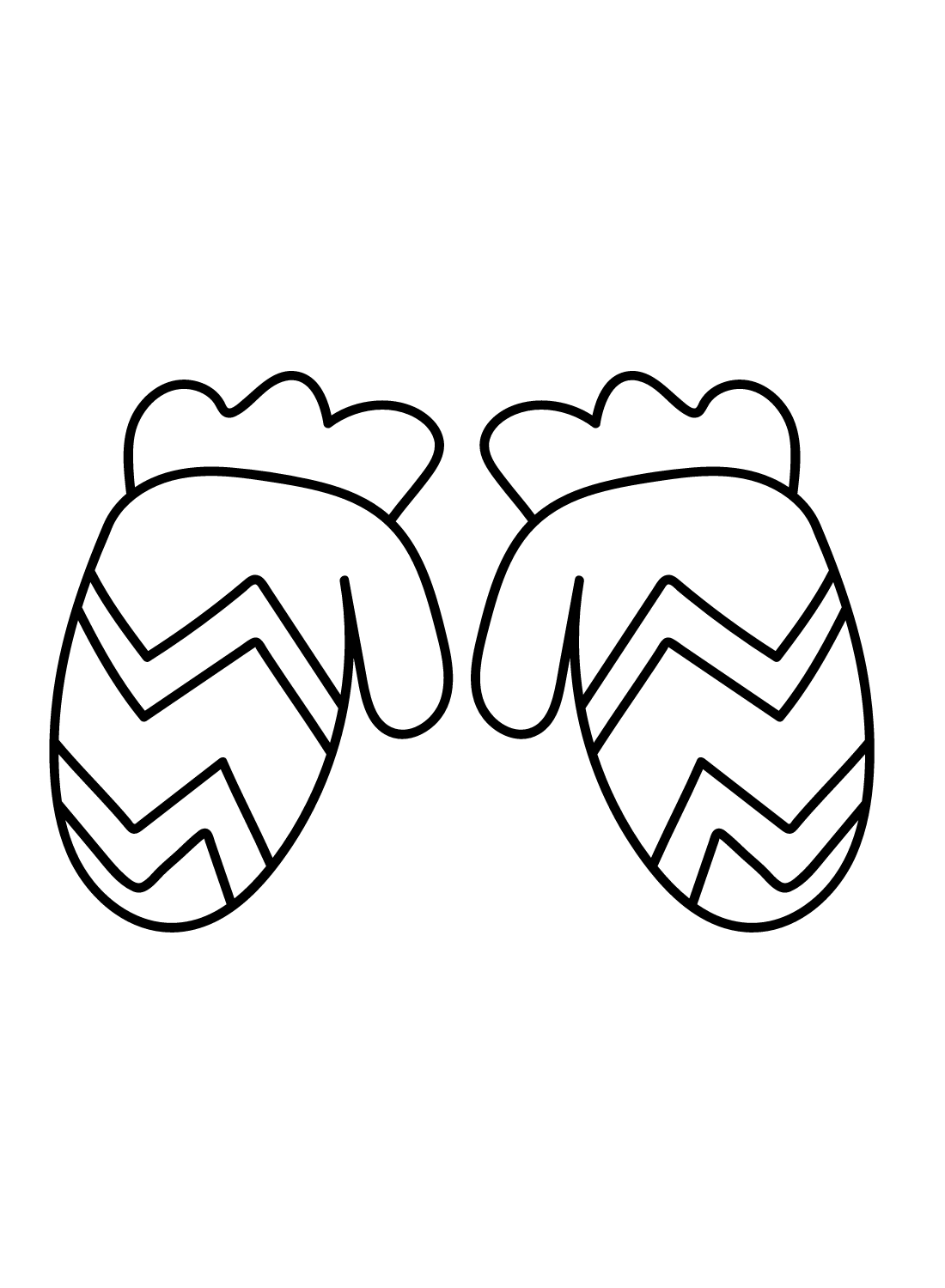 Printable Mittens Winter Coloring Page