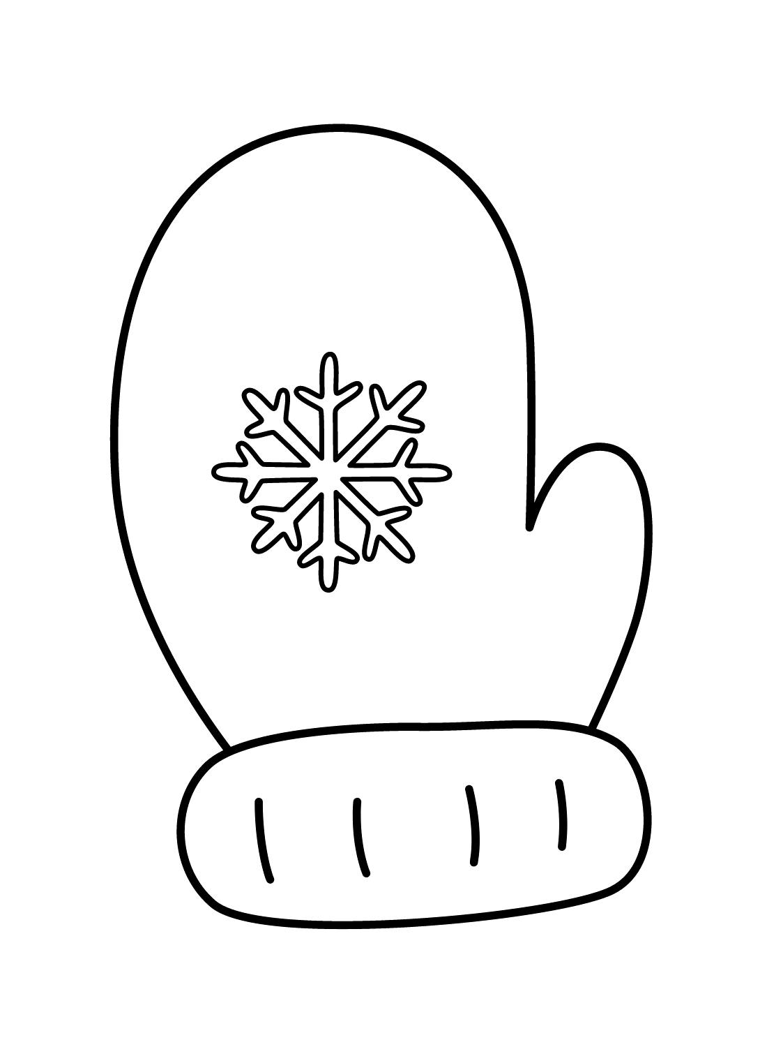 Printable Mittens for Kids Coloring Page