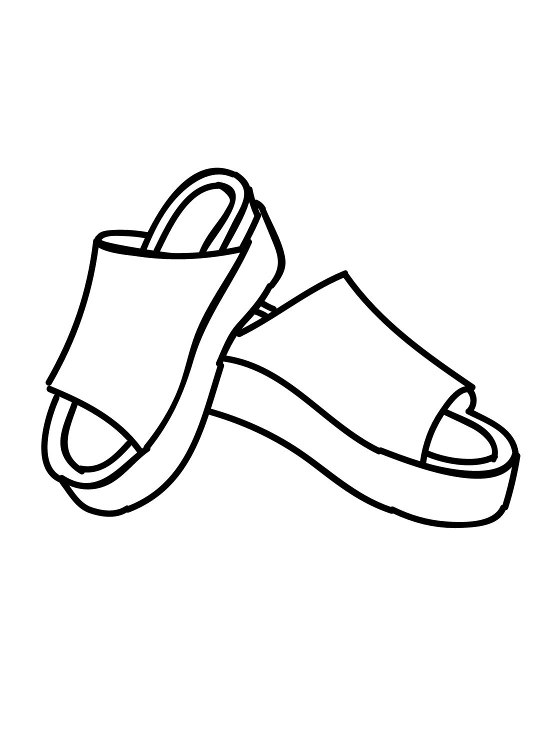 Printable Sandals Coloring Page