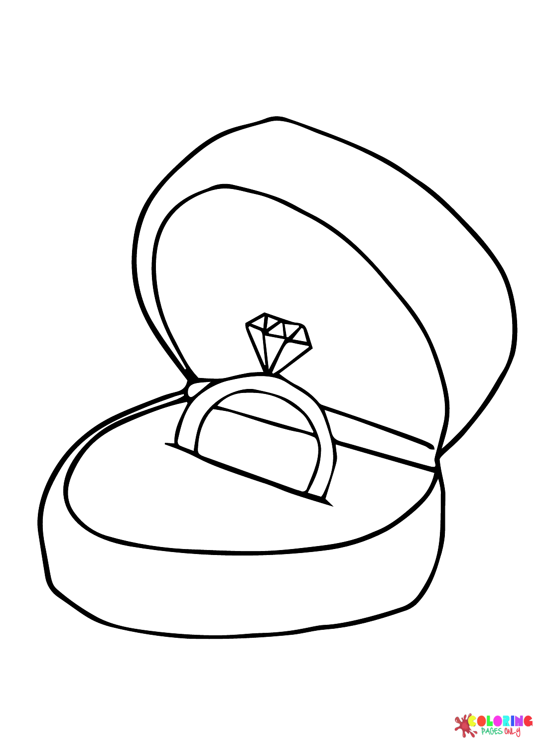 Раскраска обручальное кольцо для печати