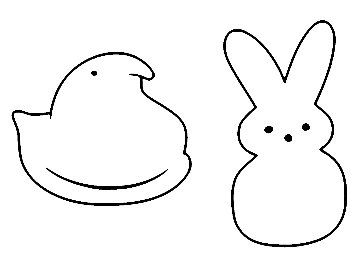 兔子和小鸡从小鸡身上偷看棉花糖