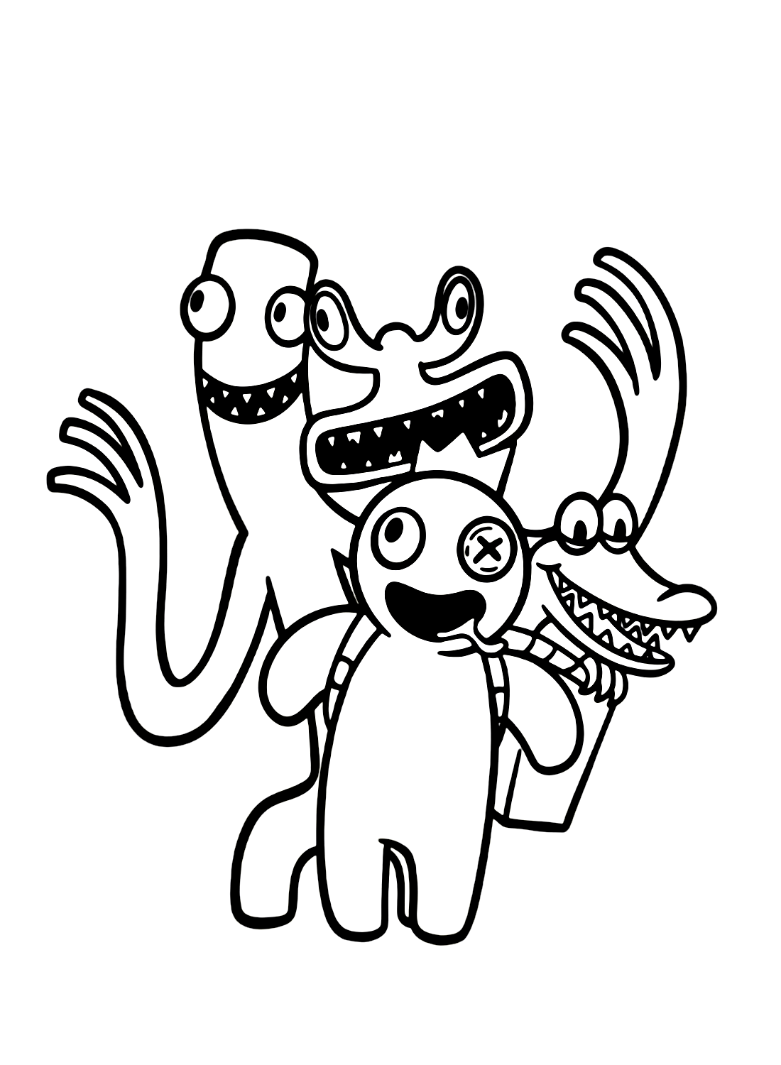 Rainbow Friends Free Coloring Page