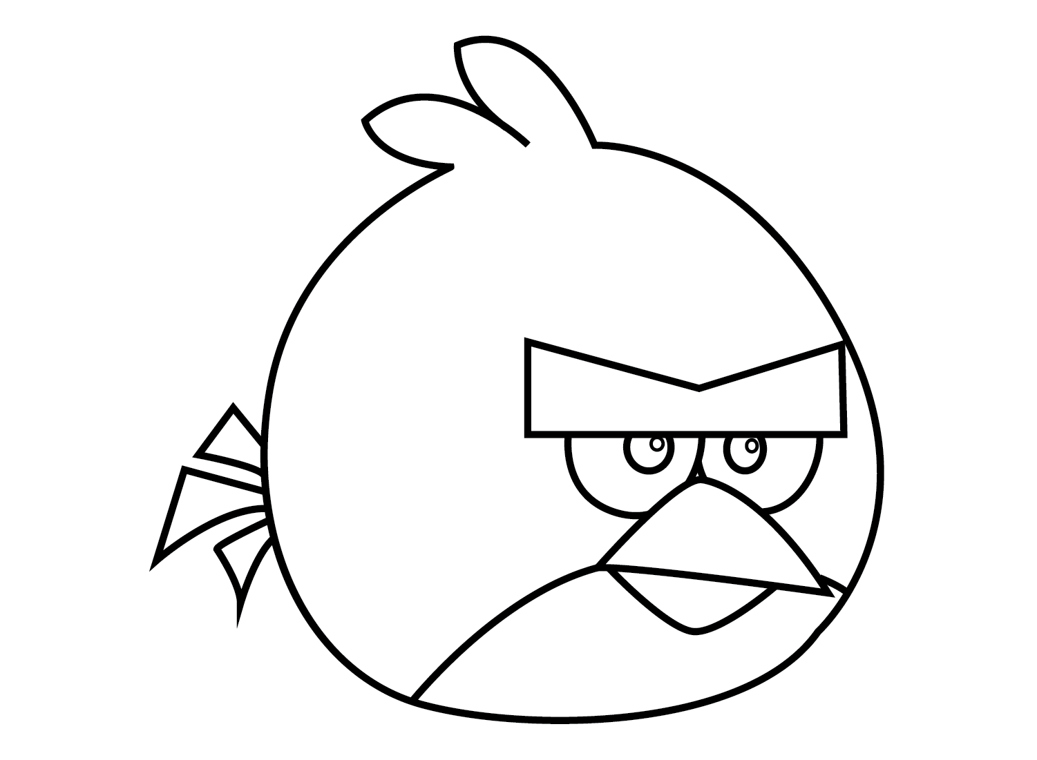 Red (Angry Bird) Adorable Coloring Page - Free Printable Coloring Pages