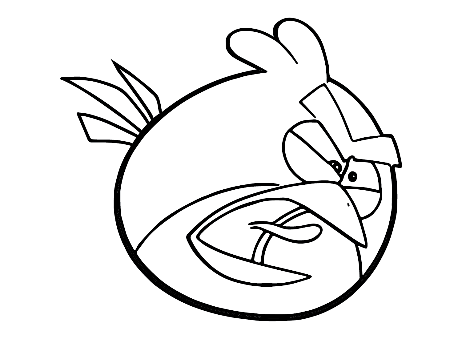 Red (Angry Bird) Character Coloring Page