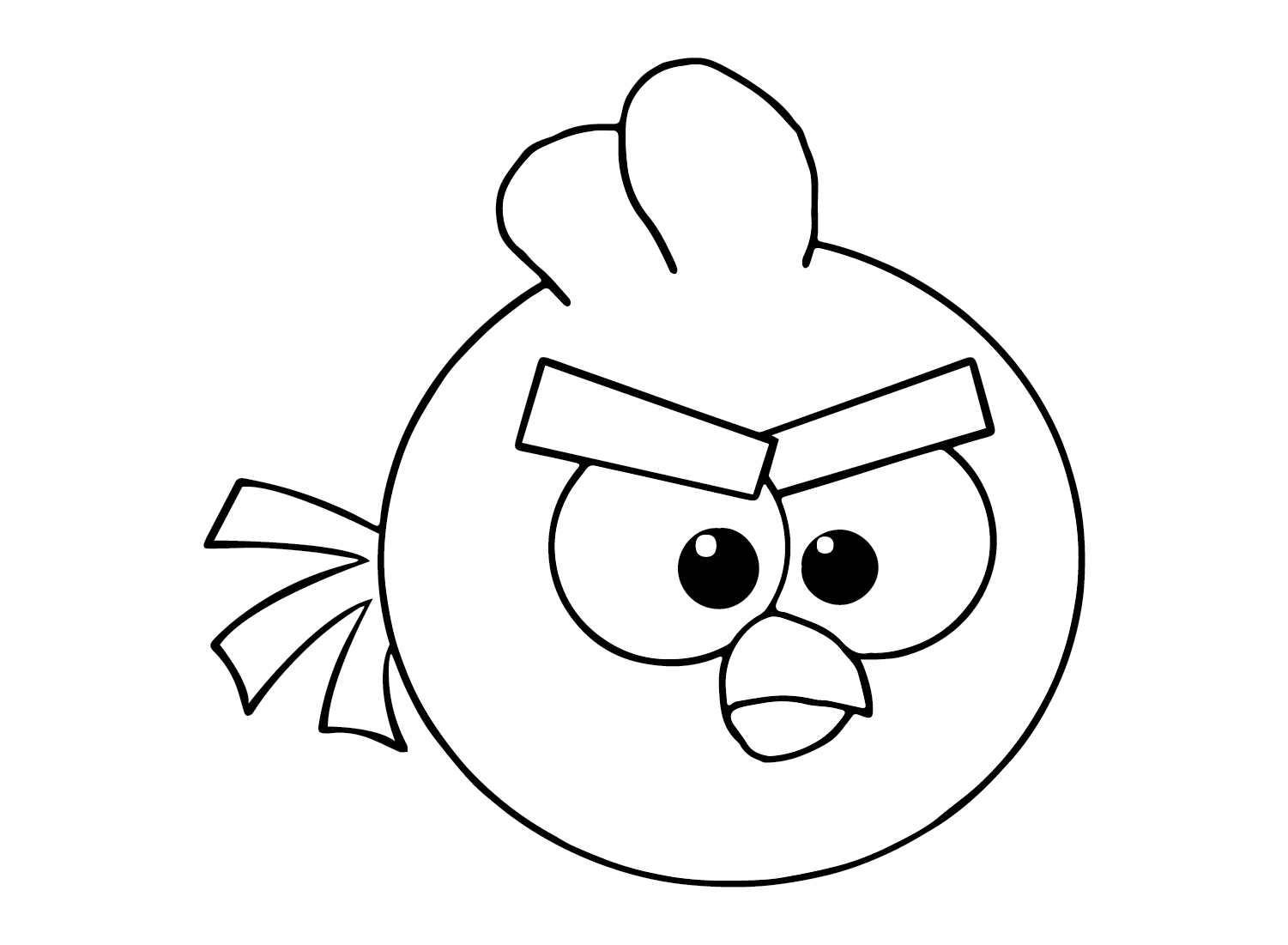 red angry bird coloring page