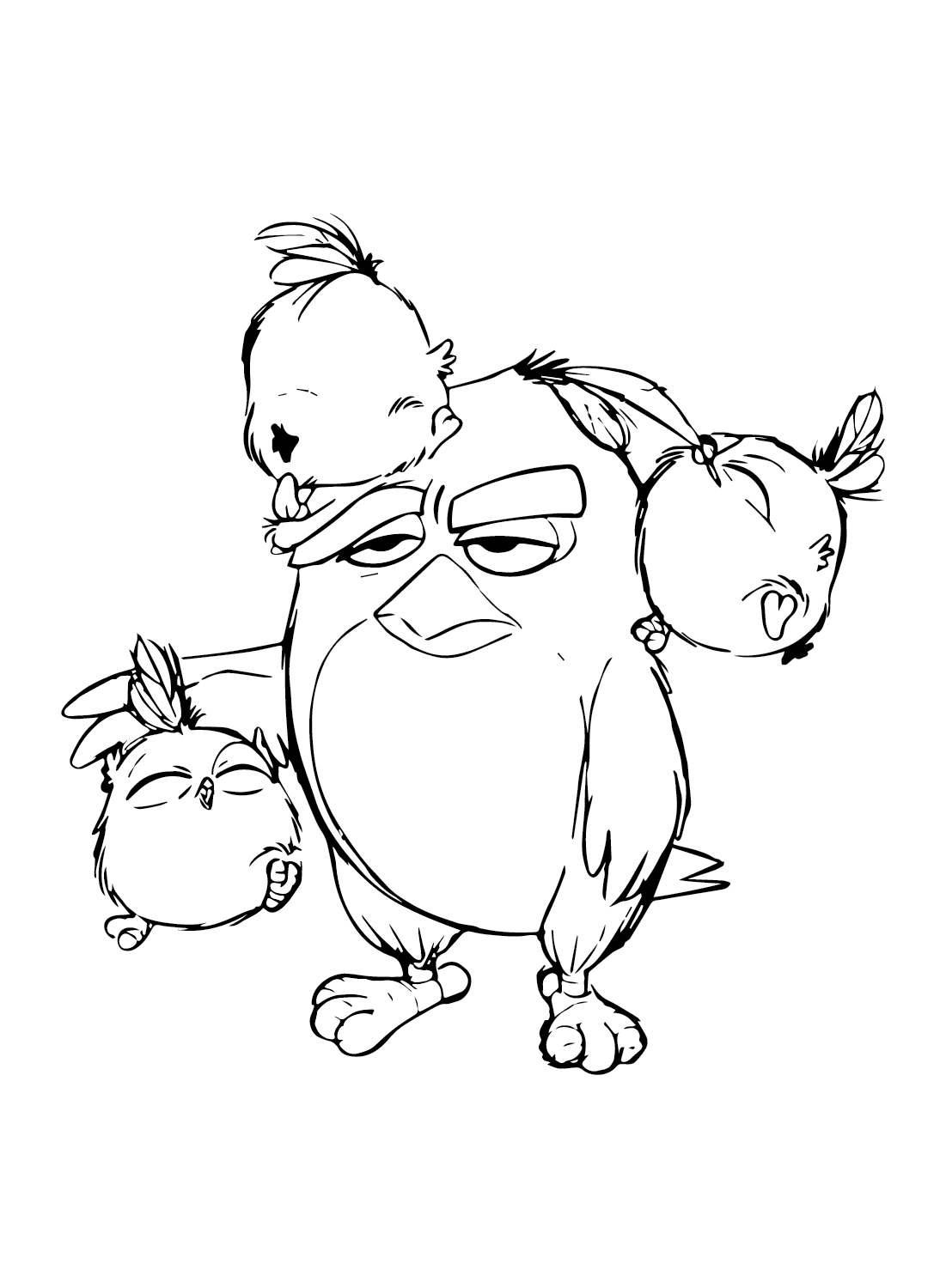 Red (Angry Bird) Funny Coloring Page