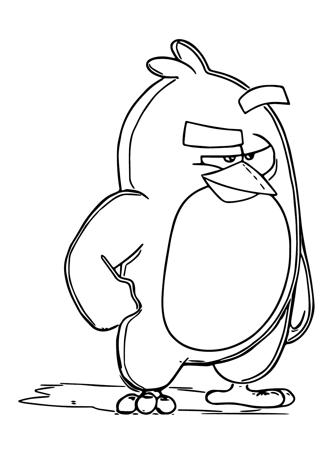 Red (Angry Bird) for Kids Coloring Page
