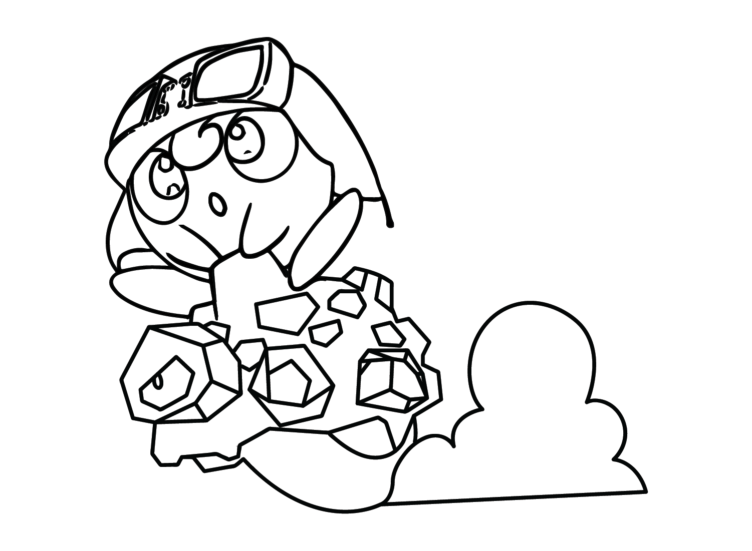 Rolycoly and Jigglypuff Coloring Page