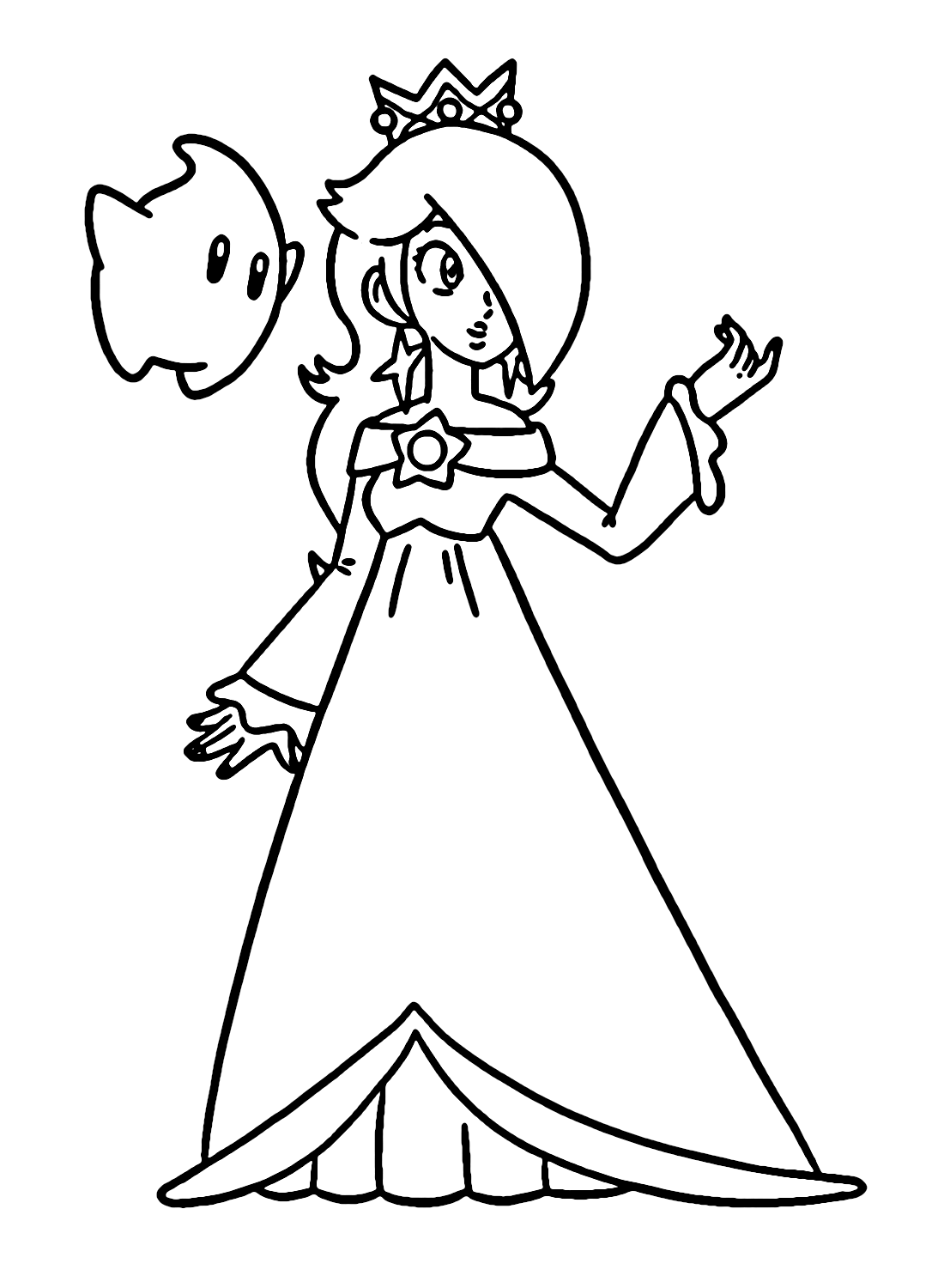 Rosalina from Super Mario Coloring Page - Free Printable Coloring Pages