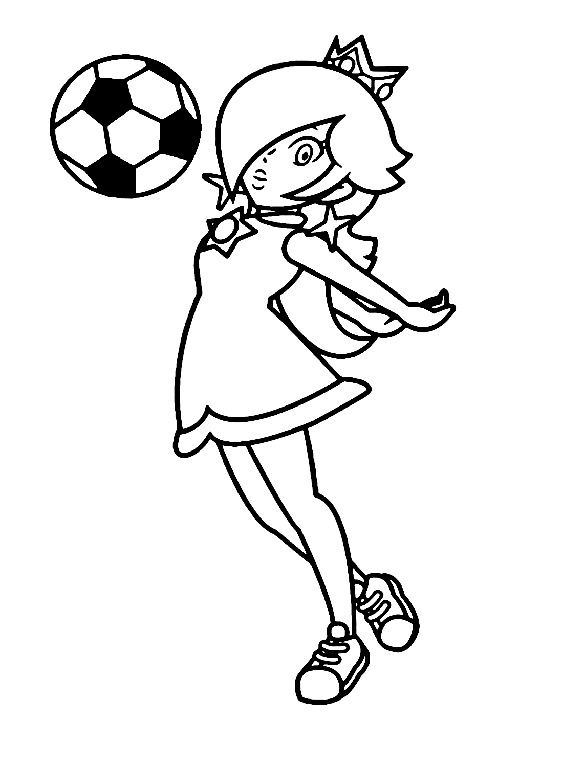 Rosalina playing Soccer Coloring Pages