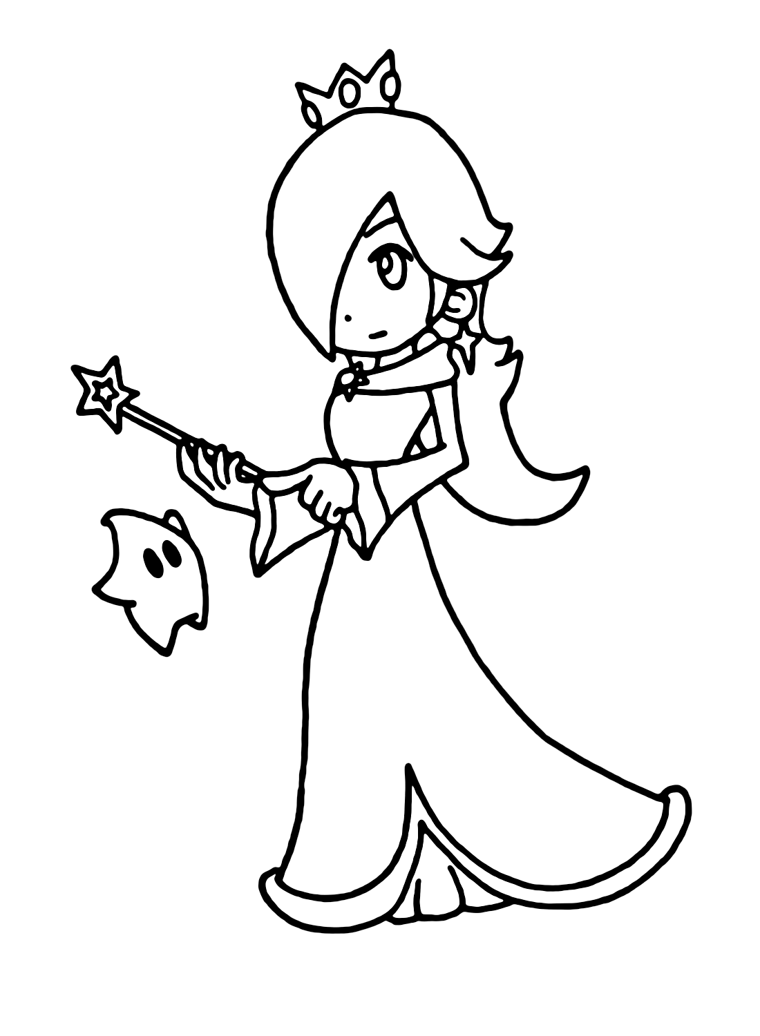 Rosalina with Luma Coloring Pages