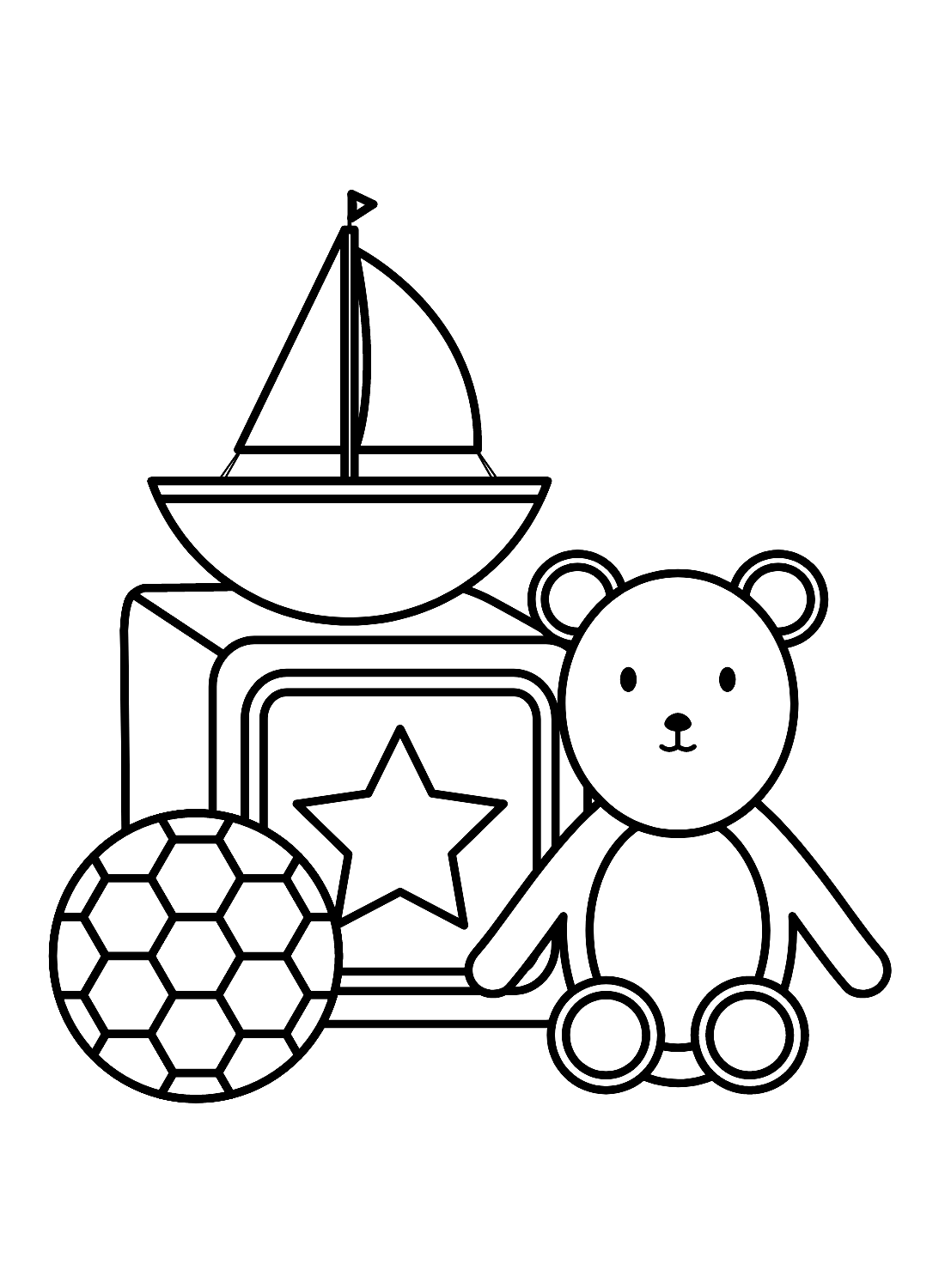 Игрушка-парусник с кубиком и шариком от Toys