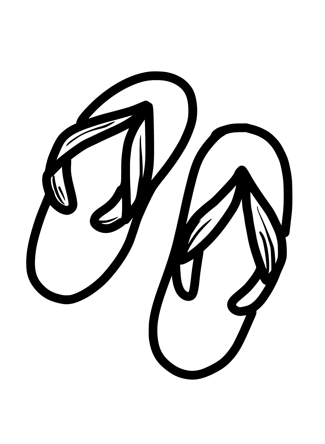 Sandal Slippers Coloring Page