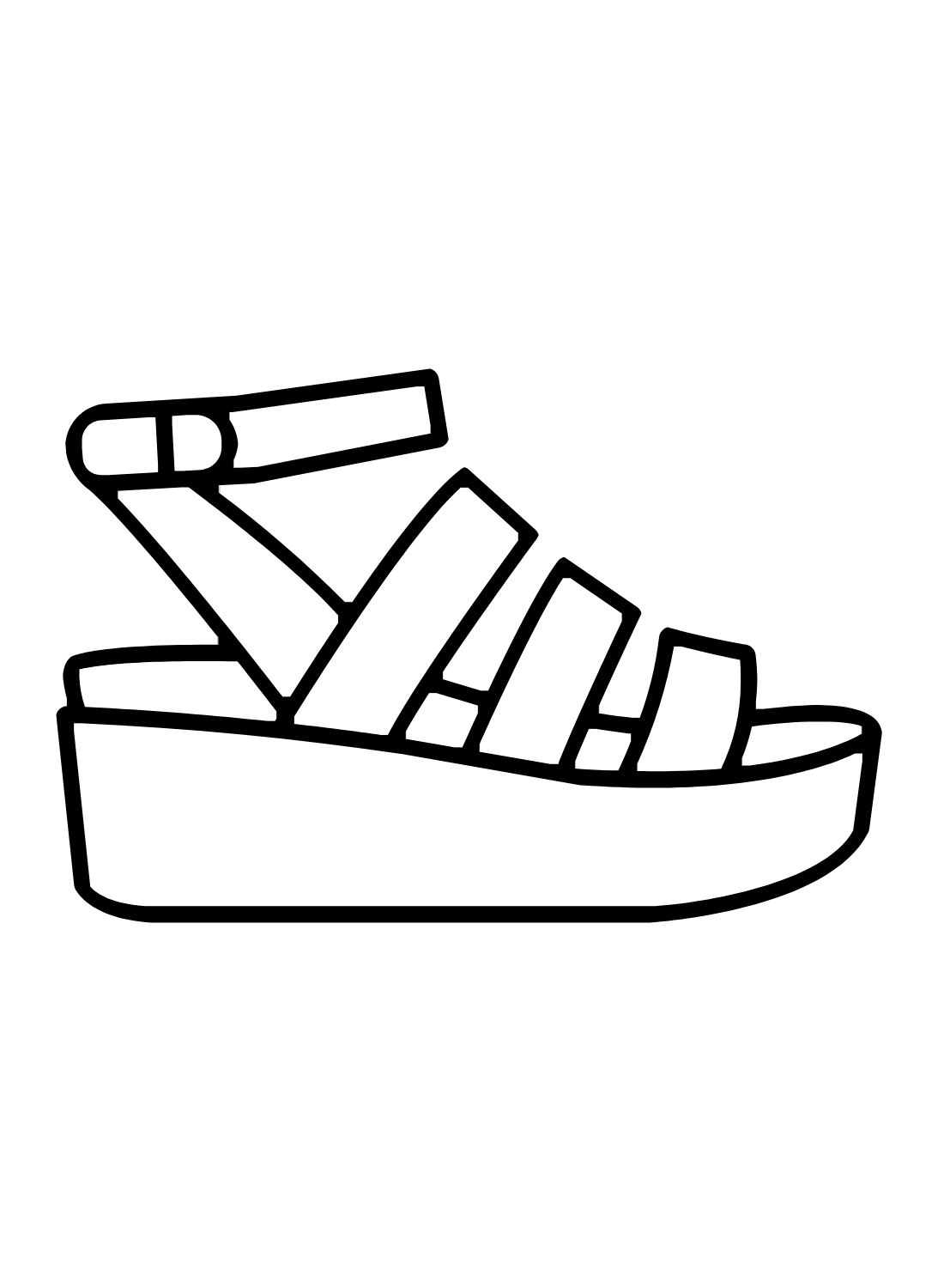 Sandals Drawing Coloring Page