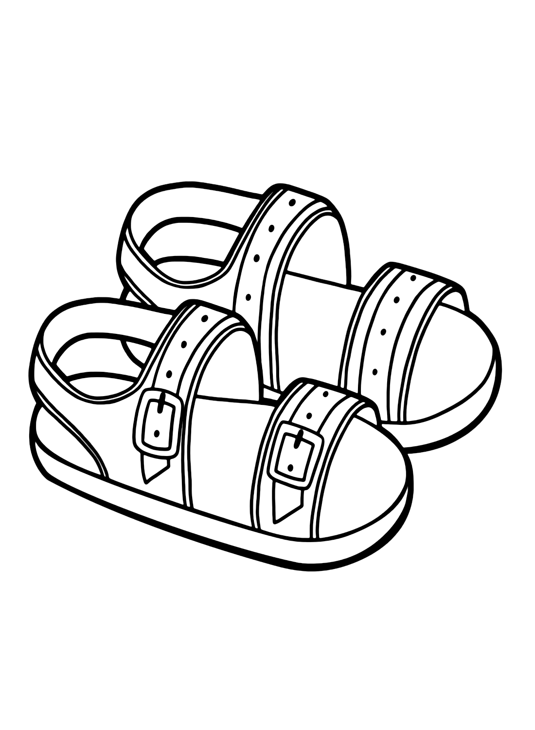 Sandals Free Coloring Page