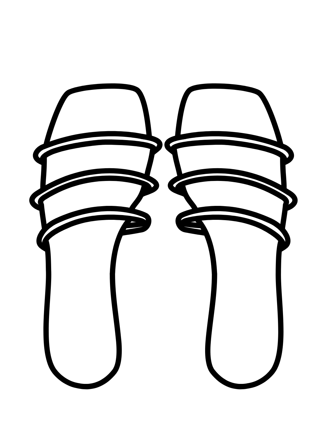 Sandals Drawing Coloring Page - Free Printable Coloring Pages