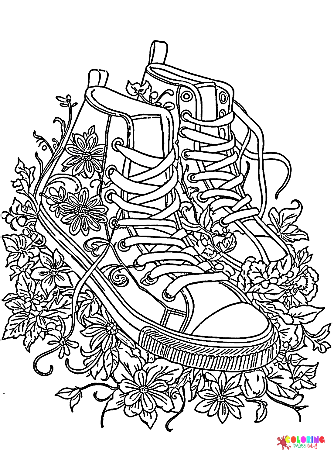 Baskets et fleurs de Sneaker
