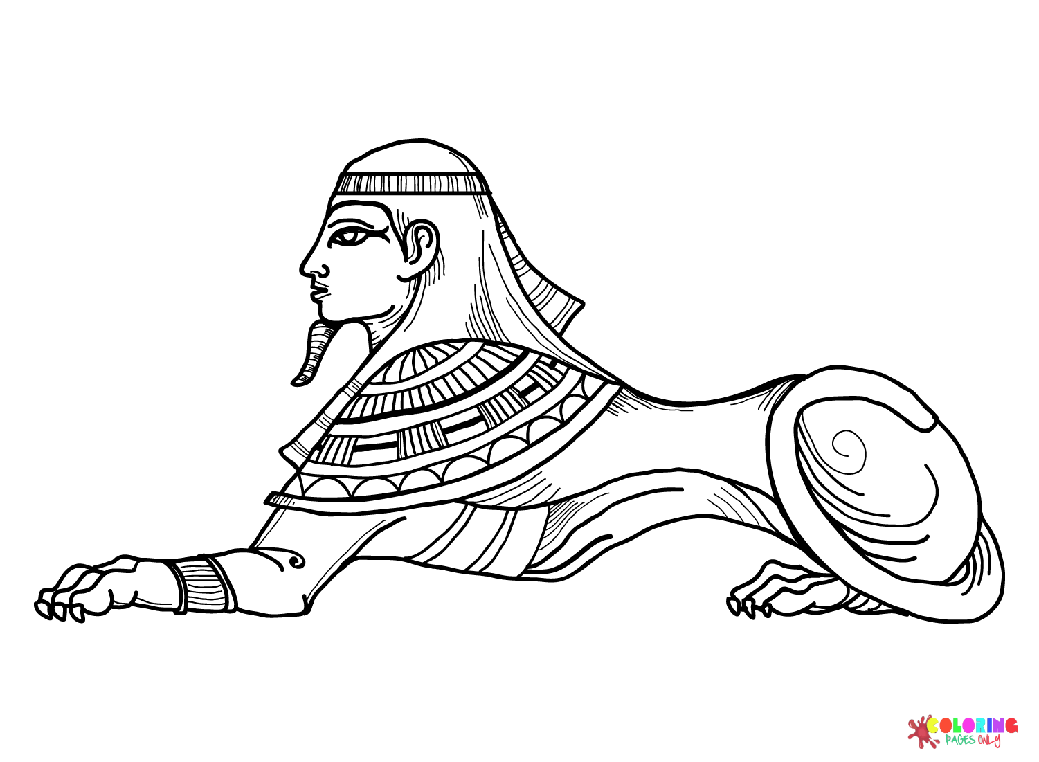Sphinx Ancient Egypt Coloring Page