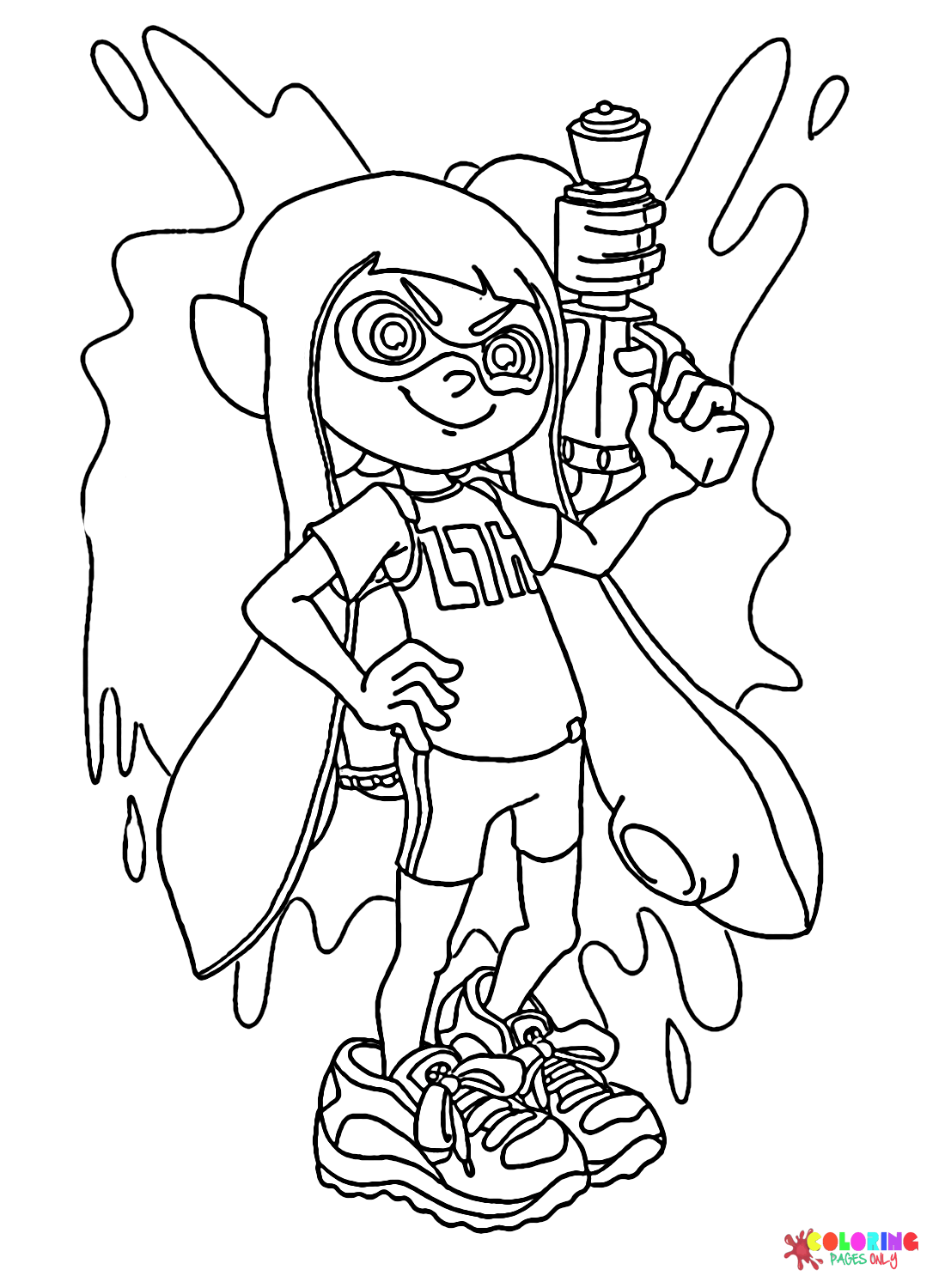 Splatoon Inkling Girl Coloring Page - Free Printable Coloring Pages
