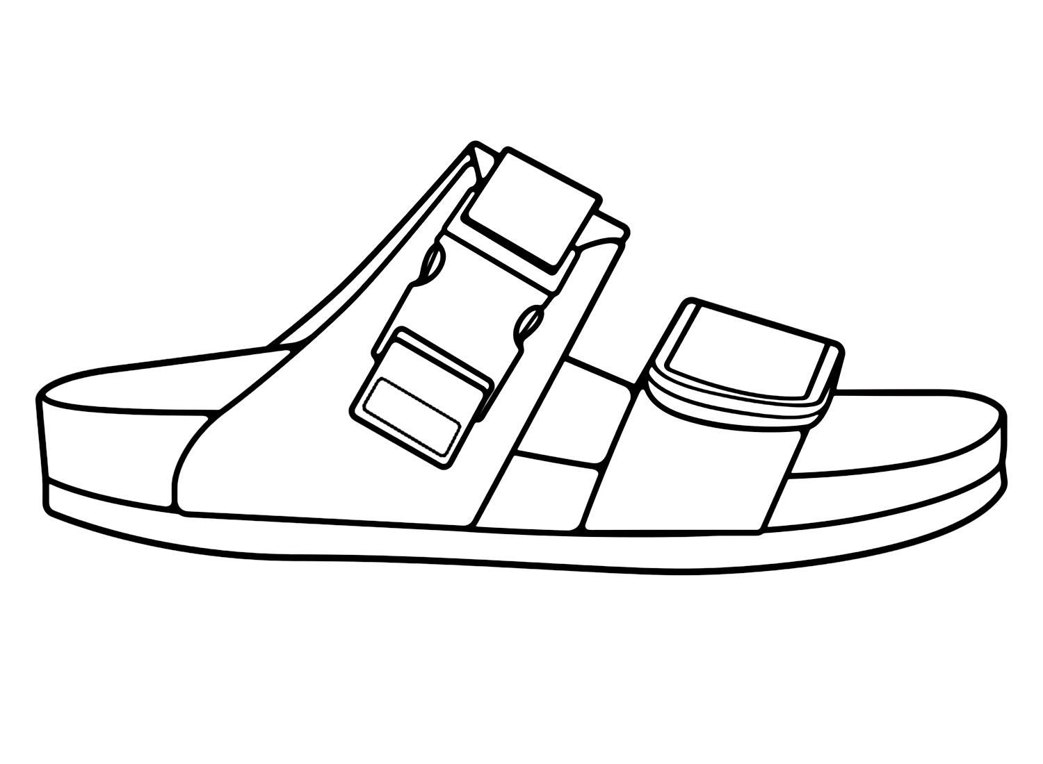 Strap Sandals Coloring Page