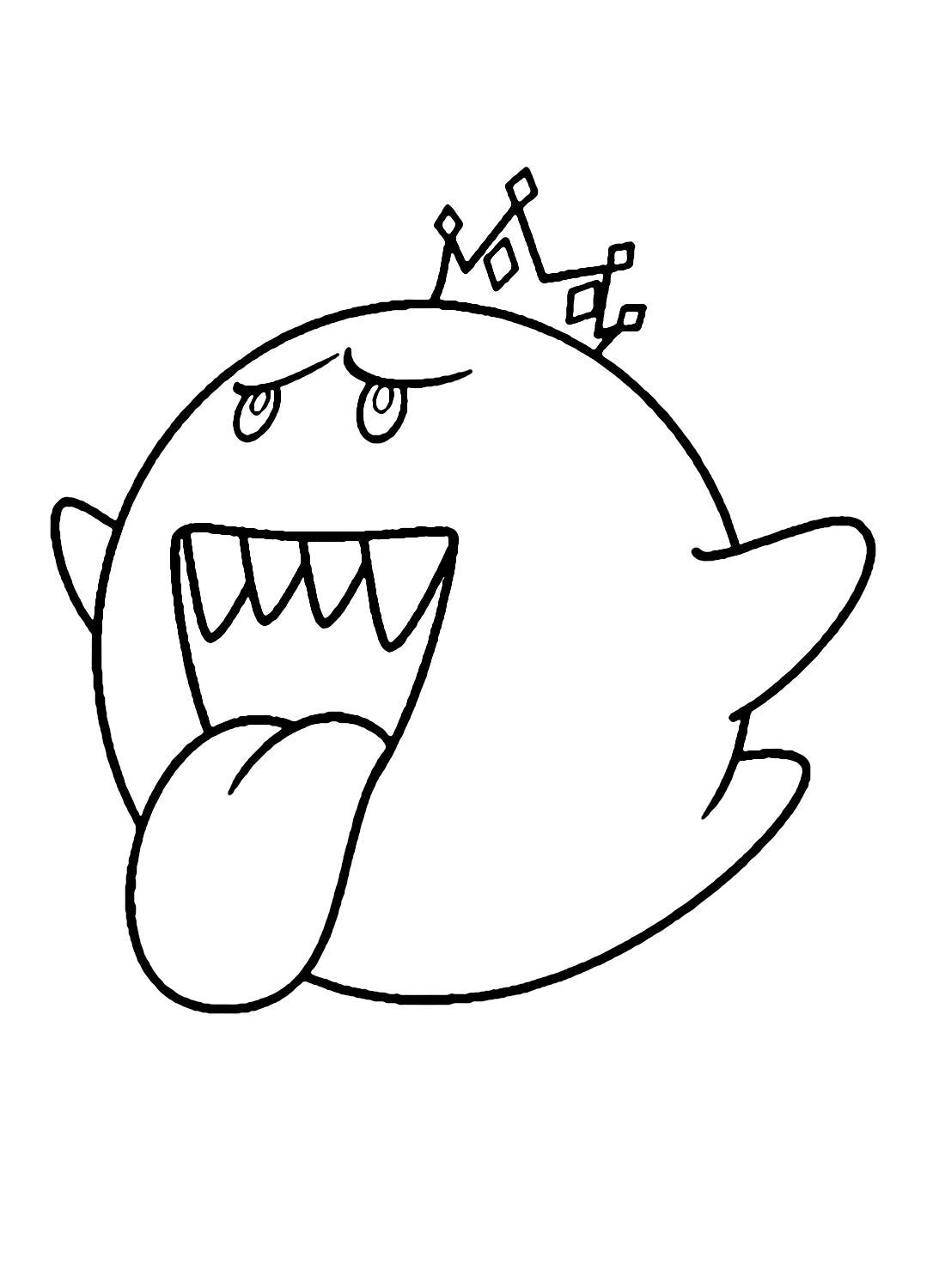 Super Mario Bros King Boo Coloring Page