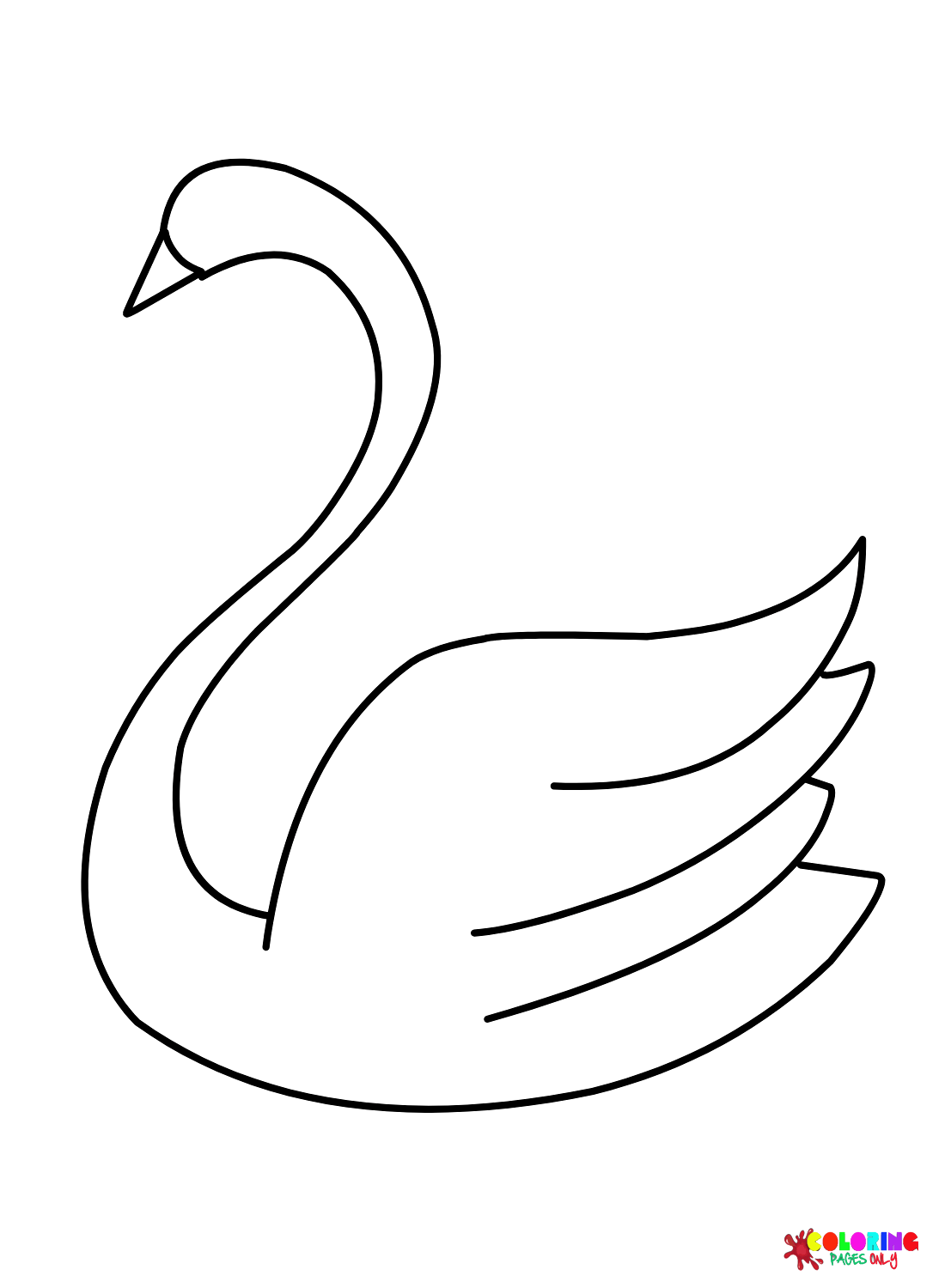 Swan for Kids Coloring Page - Free Printable Coloring Pages