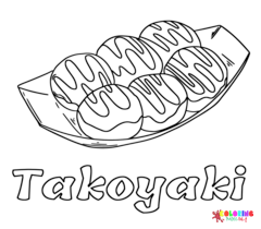 Takoyaki Coloring Pages