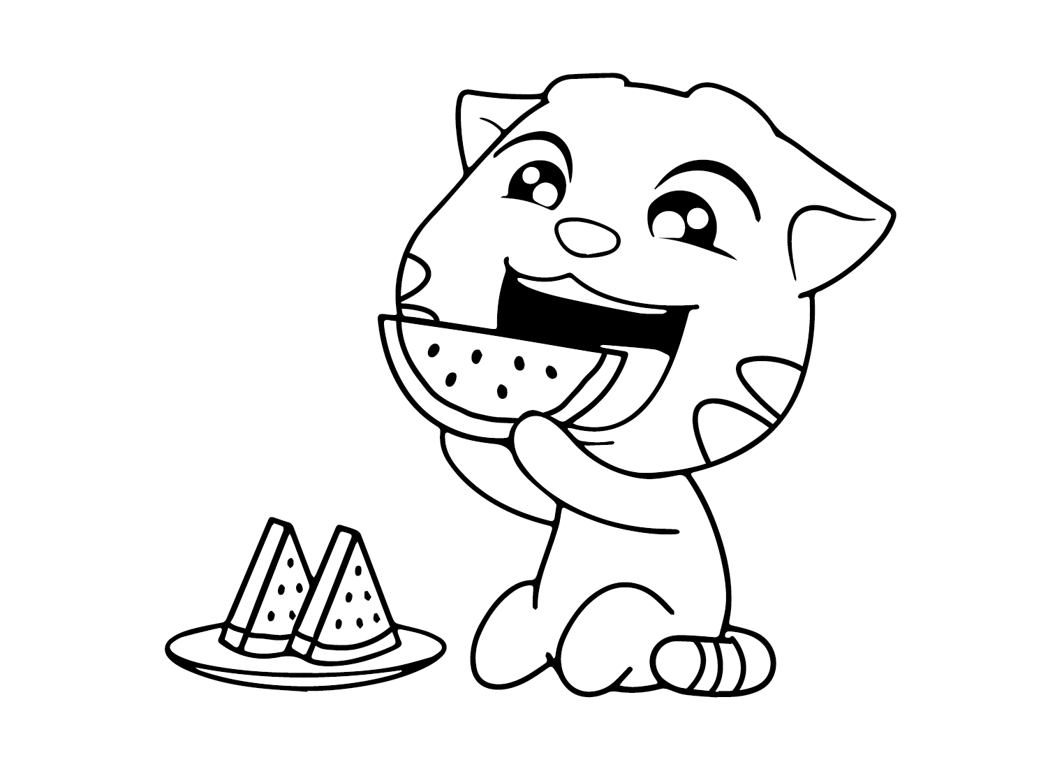 Talking Tom Eat Watermelon Coloring Pages Talking Tom Coloring Pages The Best Porn Website