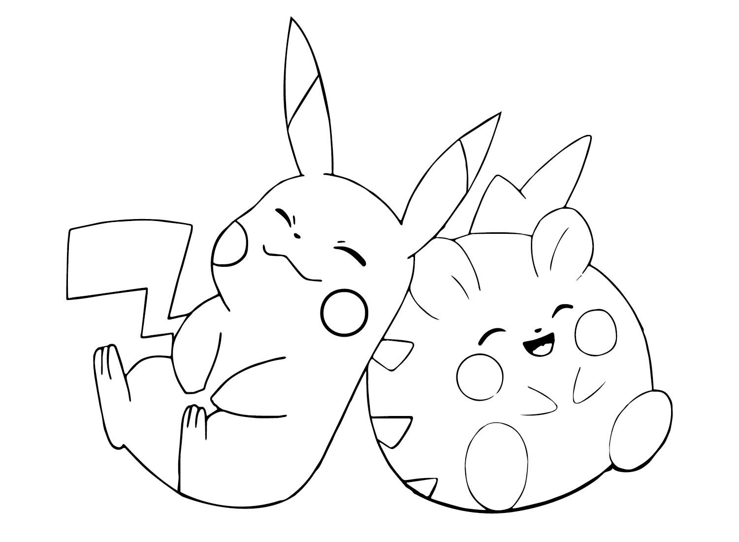 Togedemaru with Pikachu from Togedemaru