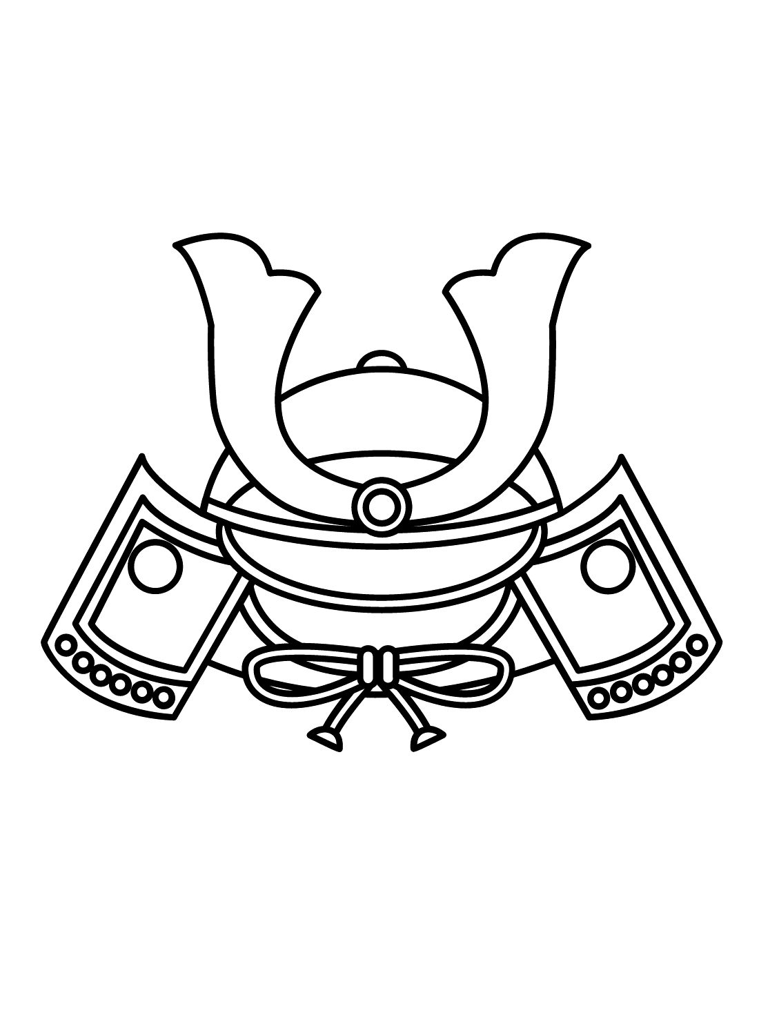 Traditional Japanese Helmet Coloring Page