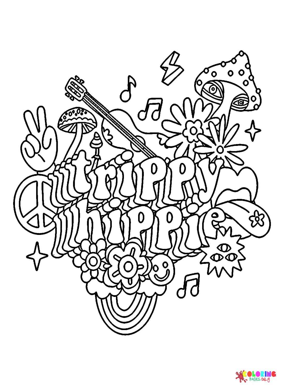 Hippie Coloring Pages - Free Printable Coloring Pages