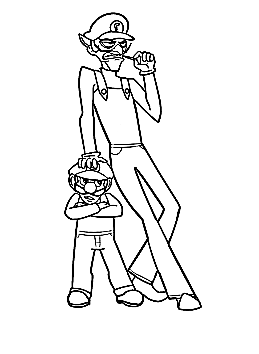 Waluigi And Luigi Coloring Pages