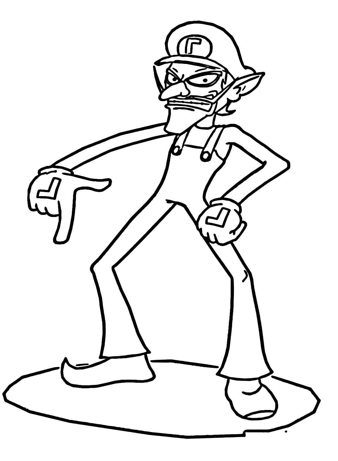 waluigi coloring pages