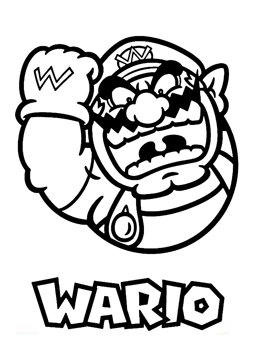 Wario Mario Coloring Page - Free Printable Coloring Pages