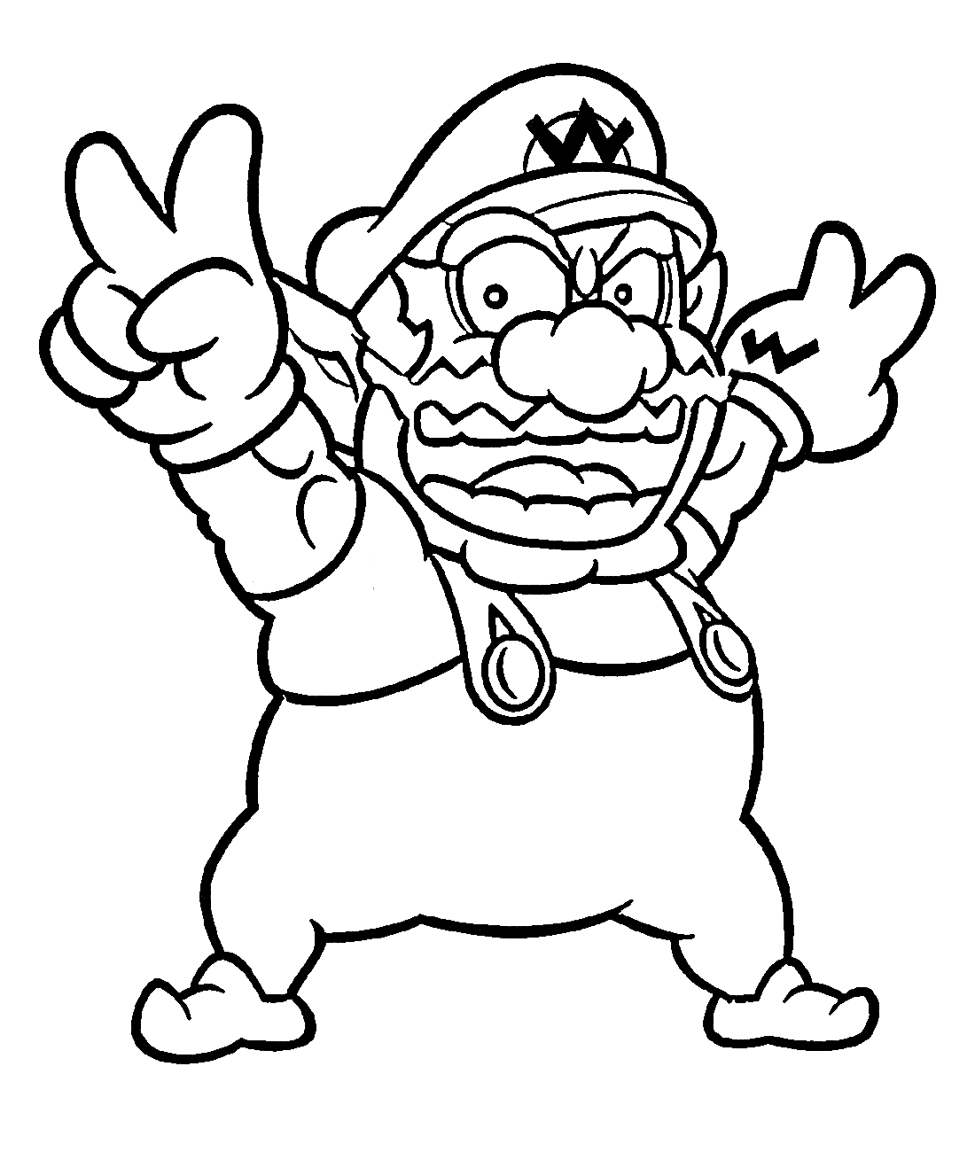 Wario Pose Coloring Pages
