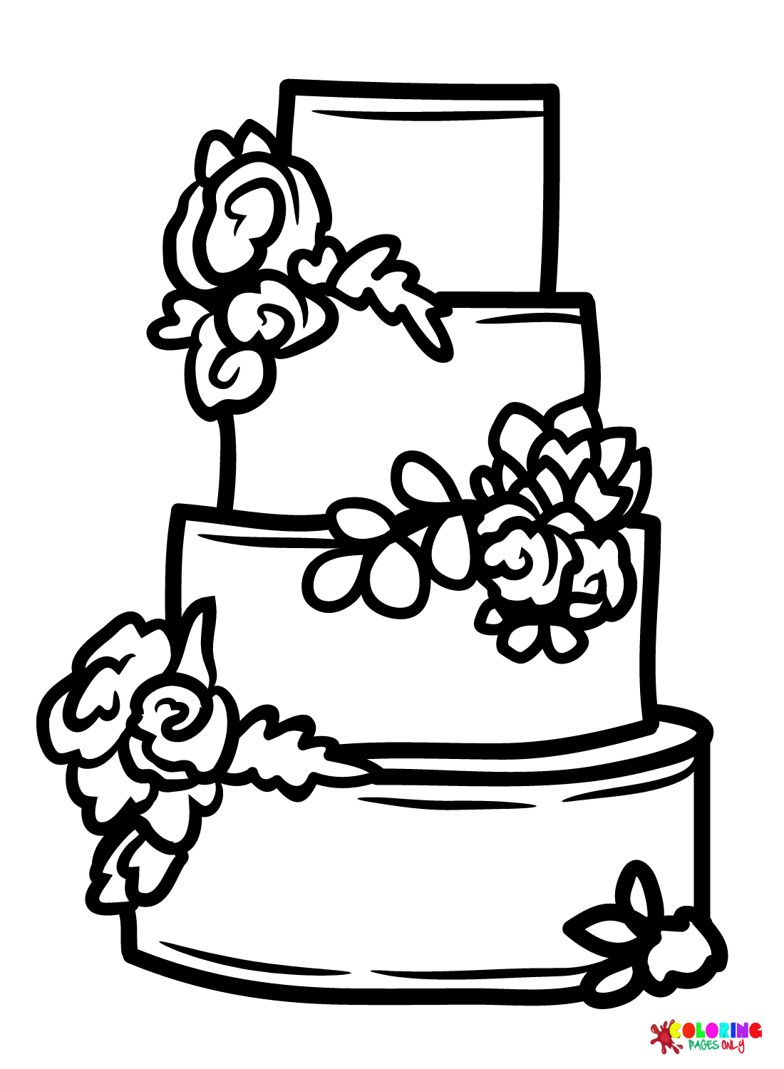 Wedding Cake Images Coloring Page