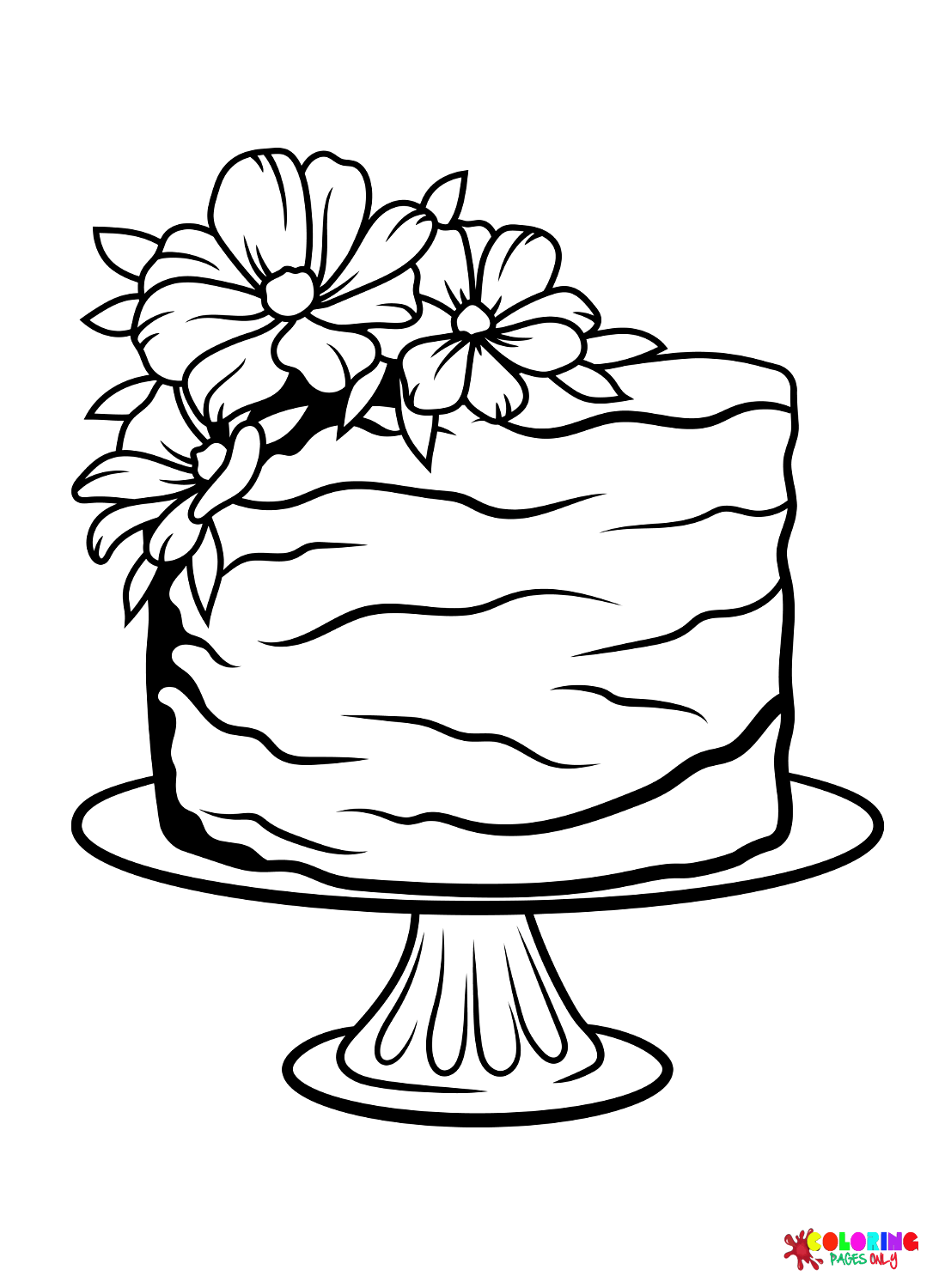 Wedding Cake to Print Coloring Page
