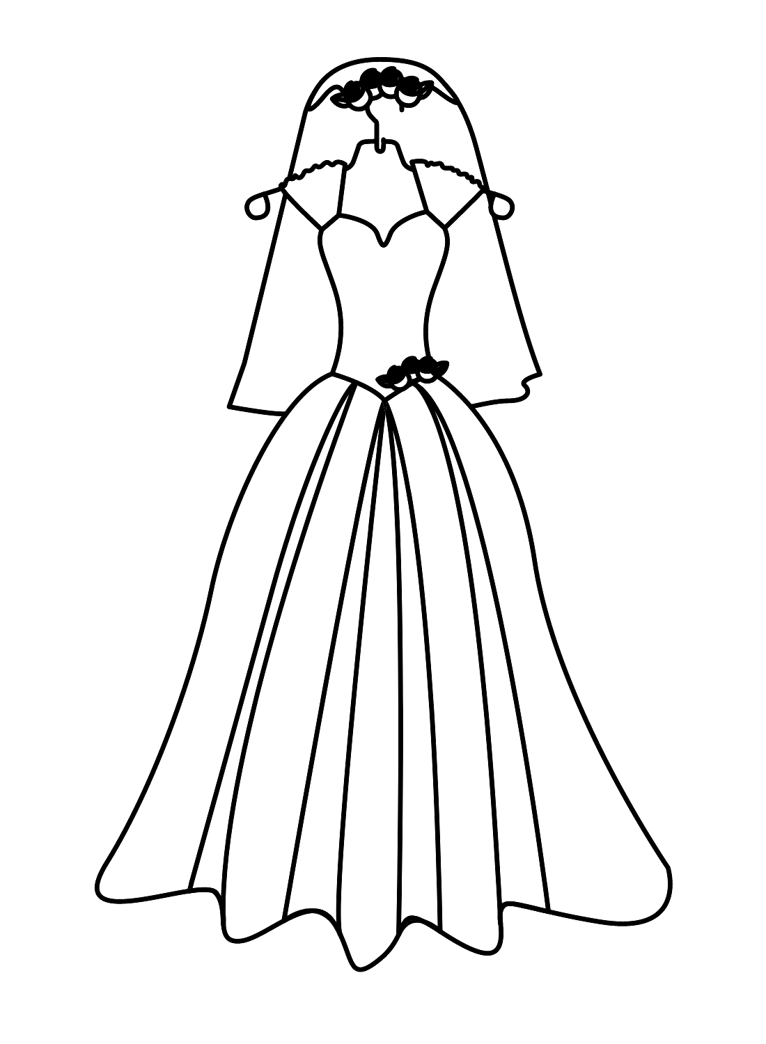 Wedding Dress Styles Coloring Pages