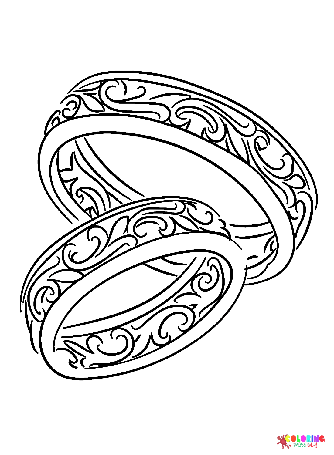 Раскраска обручальное кольцо