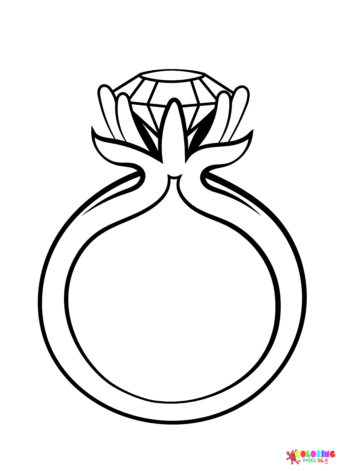 Wedding Ring Diamond Coloring Page - Free Printable Coloring Pages